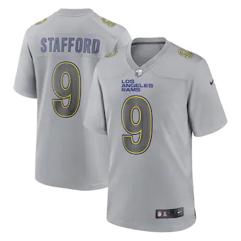 mens nike matthew stafford gray los angeles rams atmosphere